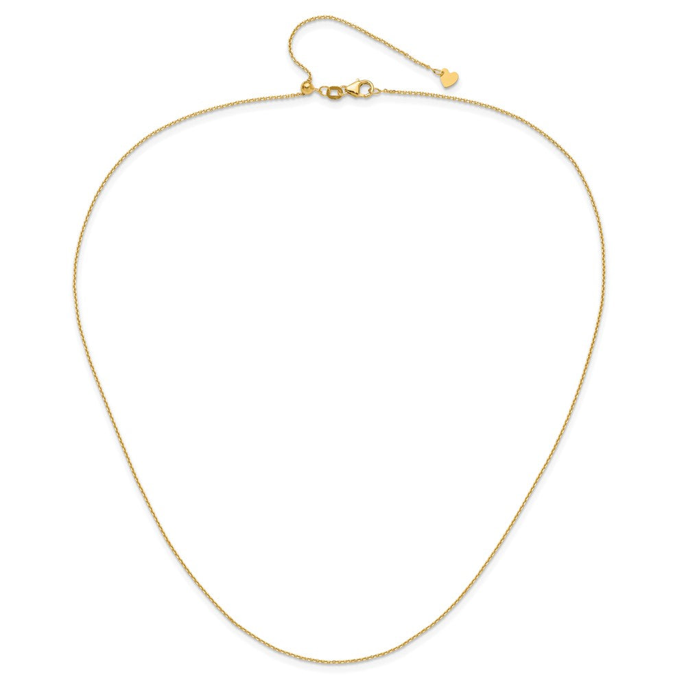22 Zoll 10K Gelbgold Verstellbar 1.1mm Diamantiert Ankerkette Halskette
