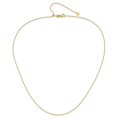 22 Zoll 10K Gelbgold Verstellbar 1.1mm Diamantiert Ankerkette Halskette