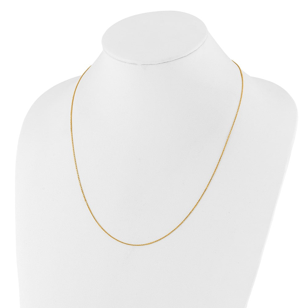 22 Zoll 10K Gelbgold Verstellbar 1.1mm Diamantiert Ankerkette Halskette
