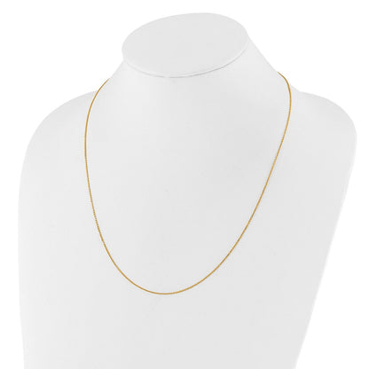 22 Zoll 10K Gelbgold Verstellbar 1.1mm Diamantiert Ankerkette Halskette