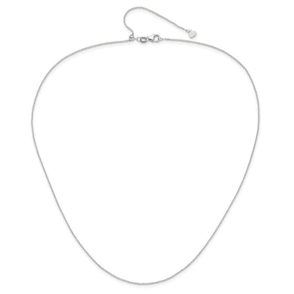 22 Zoll 10K Weißgold Verstellbar 1.1mm Diamantiert Ankerkette Halskette