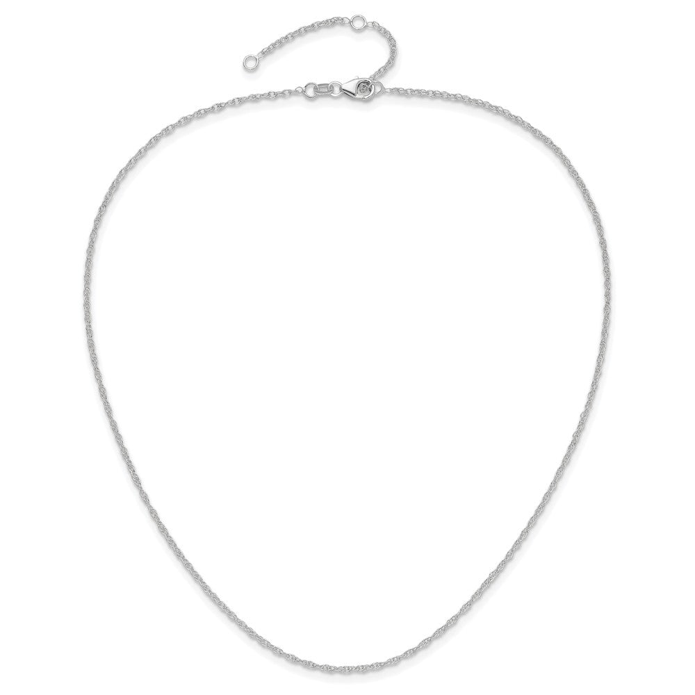 18 Zoll 10K Weißgold 1.5mm Loose Kordel 1 Zoll+1 Zoll Verstellbar Halskette