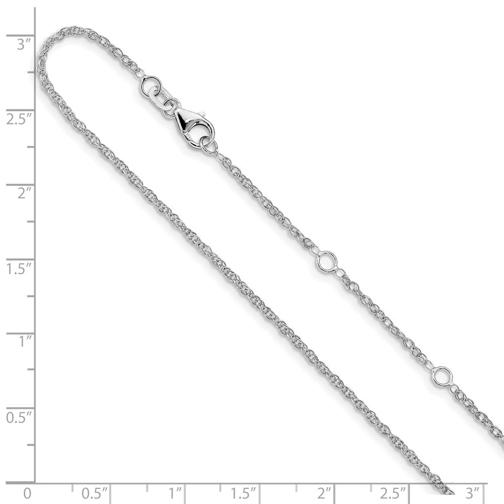 18 Zoll 10K Weißgold 1.5mm Loose Kordel 1 Zoll+1 Zoll Verstellbar Halskette