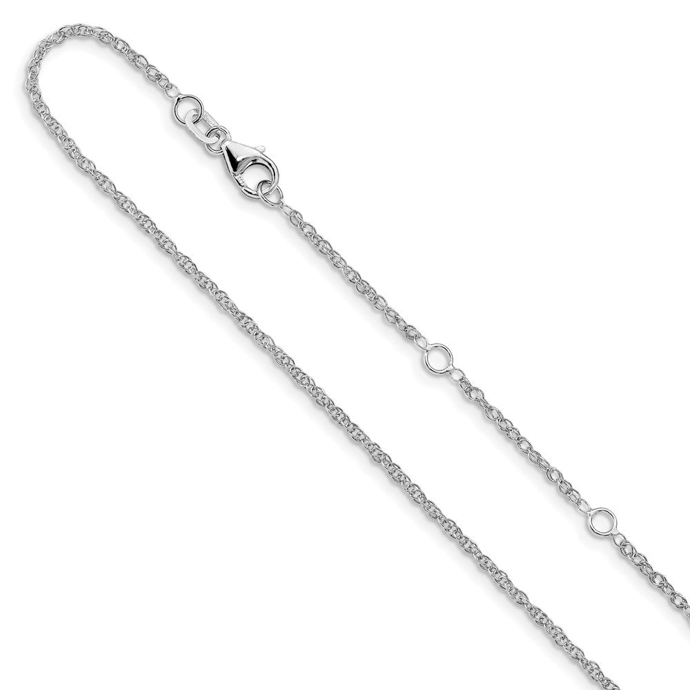 18 Zoll 10K Weißgold 1.5mm Loose Kordel 1 Zoll+1 Zoll Verstellbar Halskette
