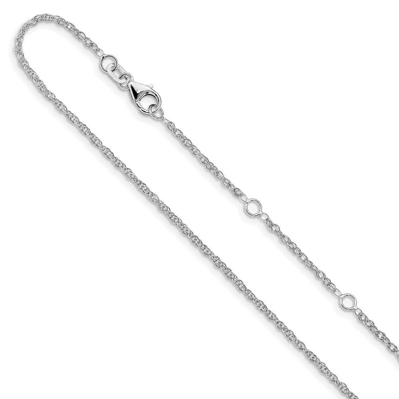 18 Zoll 10K Weißgold 1.5mm Loose Kordel 1 Zoll+1 Zoll Verstellbar Halskette