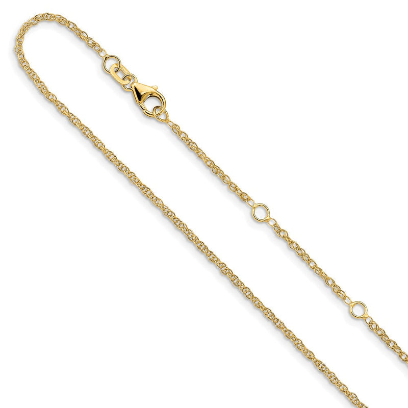 18 Zoll 10K Gelbgold 1.5mm Loose Kordel 1 Zoll+1 Zoll Verstellbar Halskette