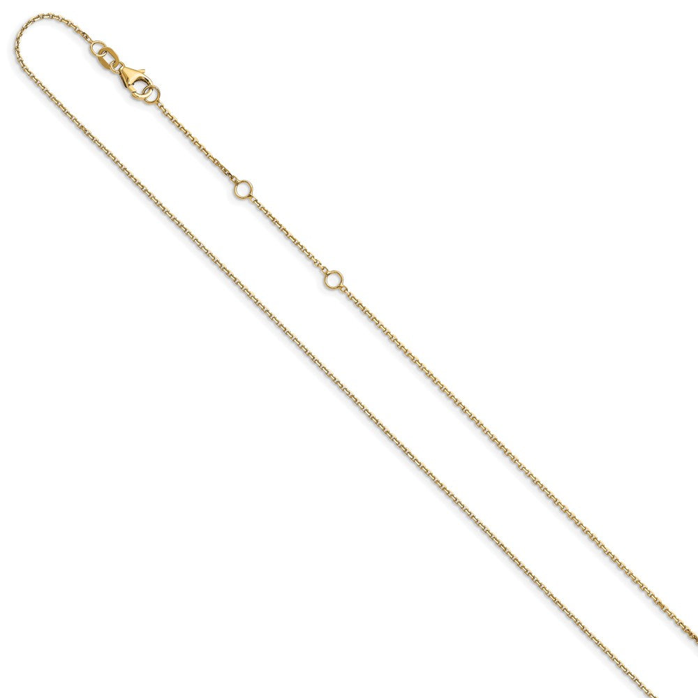 18 Zoll 10K Gelbgold 1.05mm Diamantiert Ankerkette 1 Zoll+1 Zoll Verstellbar Halskette