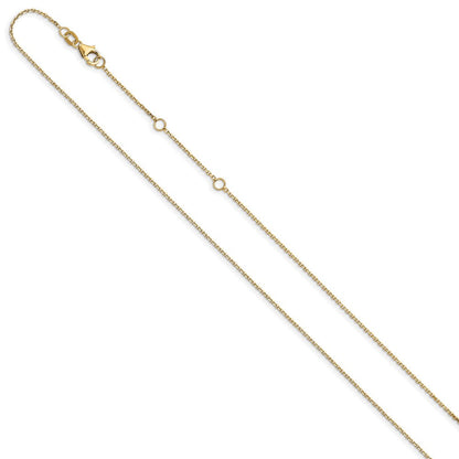 18 Zoll 10K Gelbgold 1.05mm Diamantiert Ankerkette 1 Zoll+1 Zoll Verstellbar Halskette