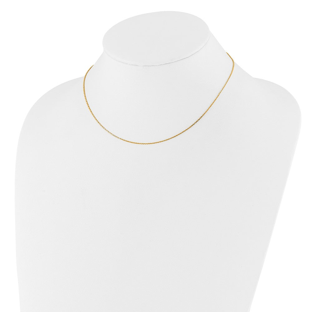 18 Zoll 10K Gelbgold 1.05mm Diamantiert Ankerkette 1 Zoll+1 Zoll Verstellbar Halskette