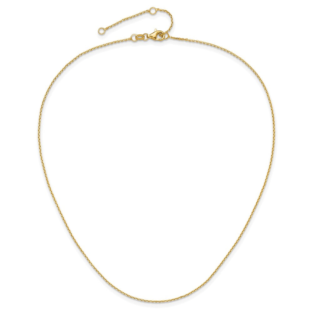 18 Zoll 10K Gelbgold 1.05mm Diamantiert Ankerkette 1 Zoll+1 Zoll Verstellbar Halskette