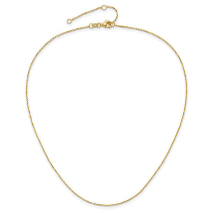 18 Zoll 10K Gelbgold 1.05mm Diamantiert Ankerkette 1 Zoll+1 Zoll Verstellbar Halskette