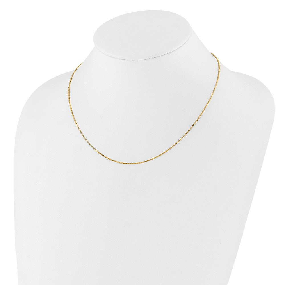 18 Zoll 10K Gelbgold 1.05mm Diamantiert Ankerkette 1 Zoll+1 Zoll Verstellbar Halskette