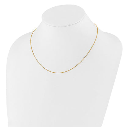 18 Zoll 10K Gelbgold 1.05mm Diamantiert Ankerkette 1 Zoll+1 Zoll Verstellbar Halskette
