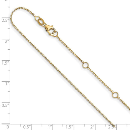 18 Zoll 10K Gelbgold 1.05mm Diamantiert Ankerkette 1 Zoll+1 Zoll Verstellbar Halskette