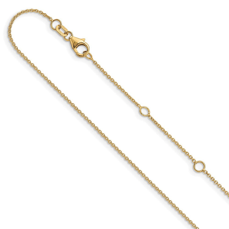 18 Zoll 10K Gelbgold 1.1mm Rund Ankerkette 1 Zoll+1 Zoll Verstellbar Halskette