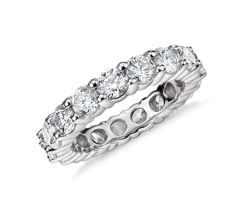 4 ct Gesamtgewicht. Diamant Memoire Ring 14K Weißgold