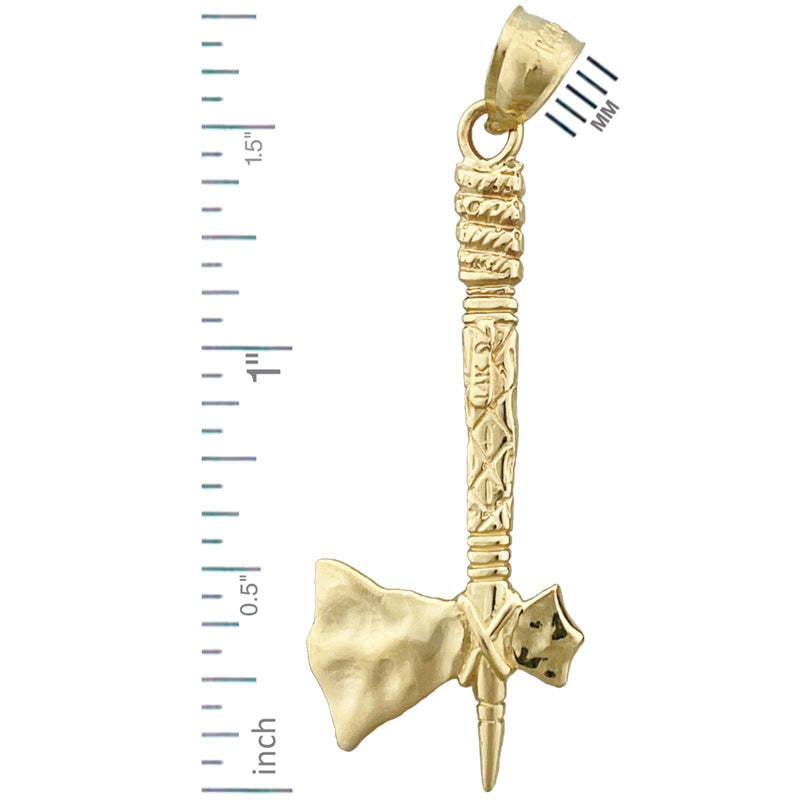14K Gold 3D-Tomahawk-Anhänger