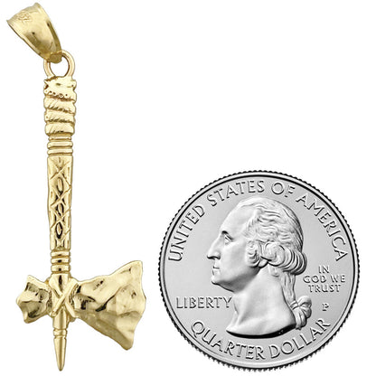14K Gold 3D-Tomahawk-Anhänger