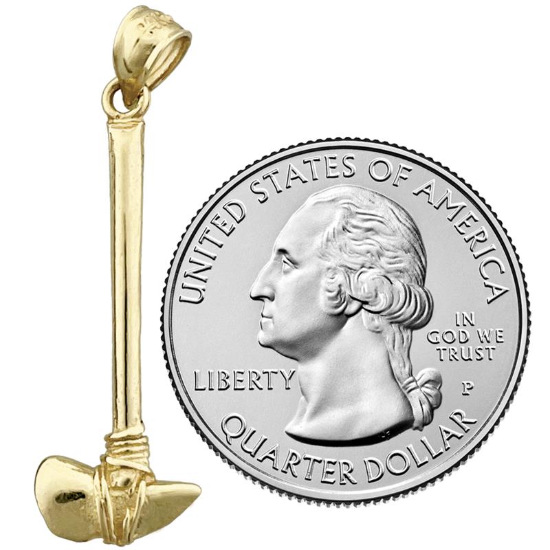14K Gold 3D Anhänger „Indianer-Tomahawk“