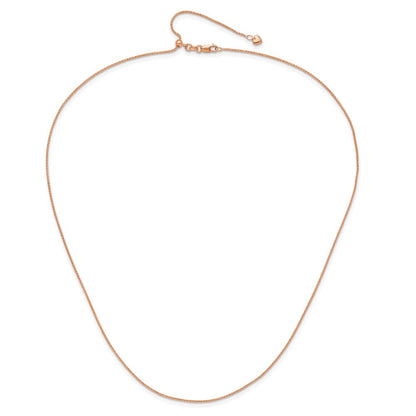 22 Zoll 10K Roségold Verstellbar 1mm Weizen Halskette