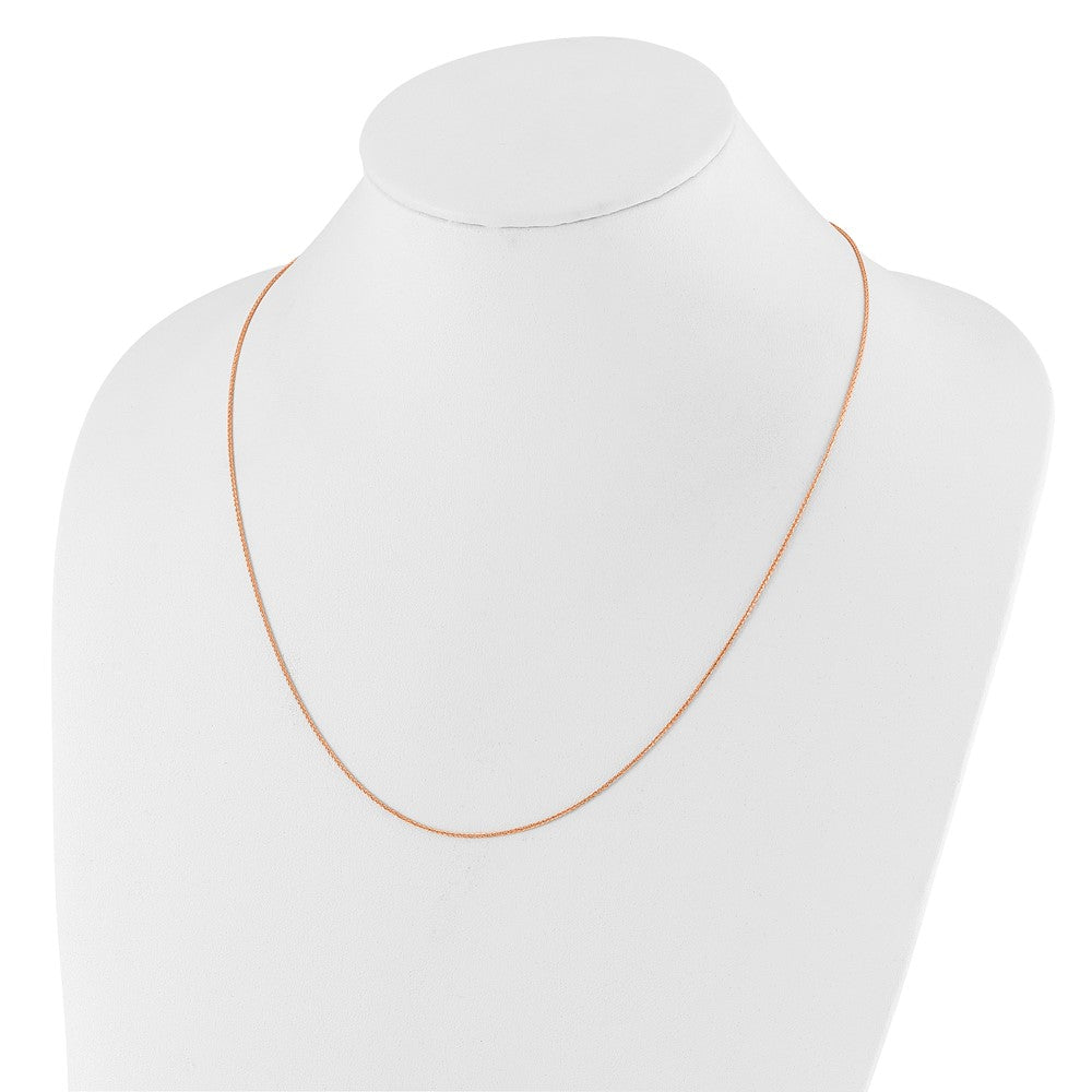 22 Zoll 10K Roségold Verstellbar 1mm Weizen Halskette