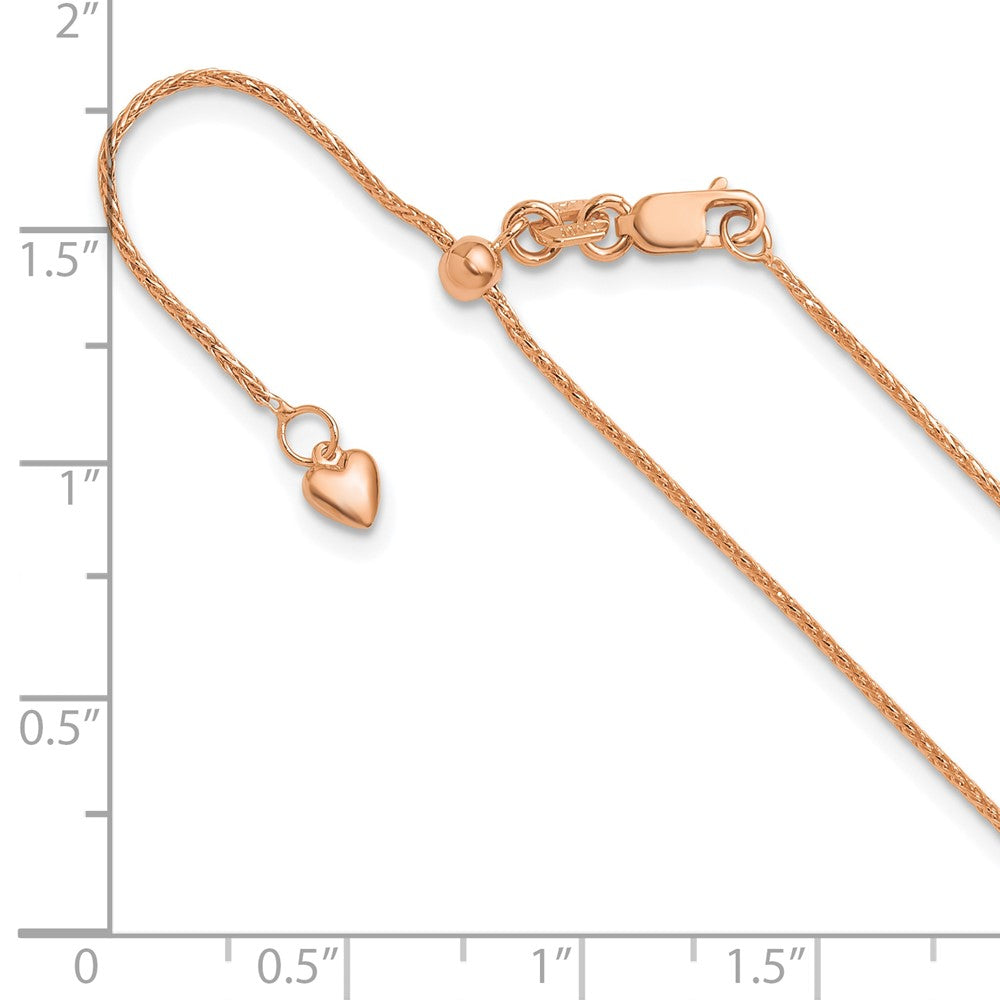 22 Zoll 10K Roségold Verstellbar 1mm Weizen Halskette