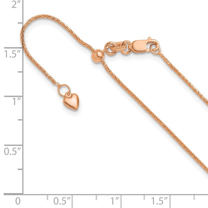 22 Zoll 10K Roségold Verstellbar 1mm Weizen Halskette