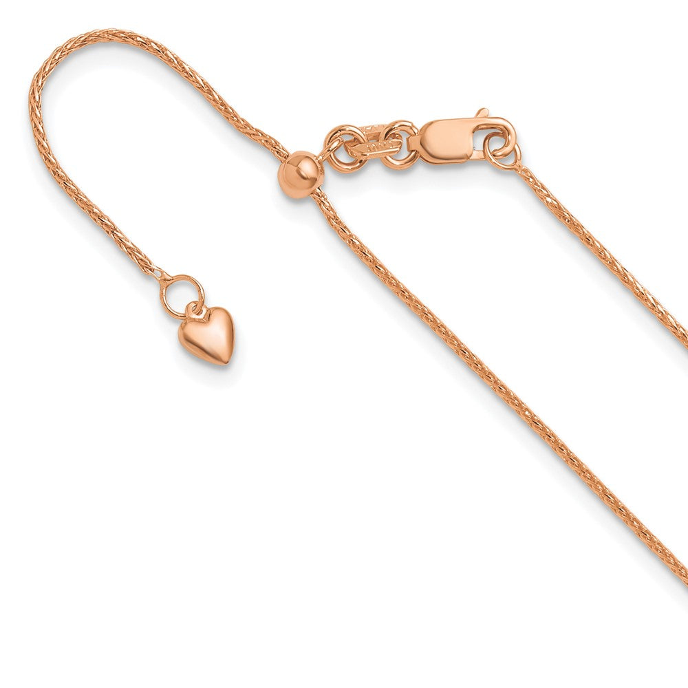 22 Zoll 10K Roségold Verstellbar 1mm Weizen Halskette