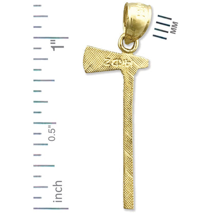 14K Gold Tomahawk-Axt-Charm im Indianer-Stil