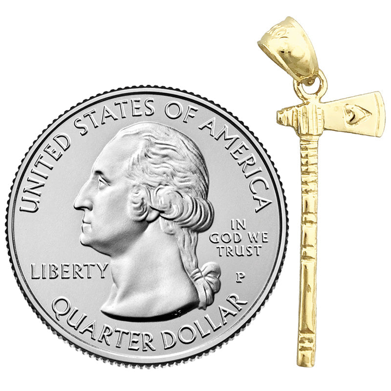14K Gold Tomahawk-Axt-Charm im Indianer-Stil