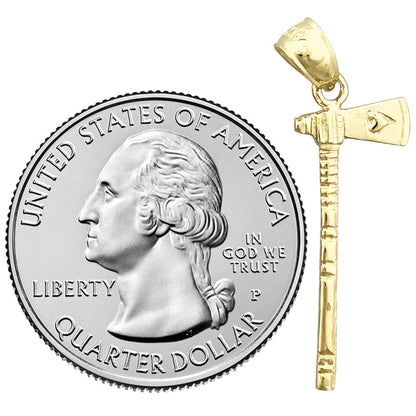 14K Gold Tomahawk-Axt-Charm im Indianer-Stil