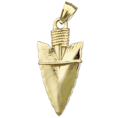14K Gold 3D Pfeilspitzen-Anhänger im Native-Stil