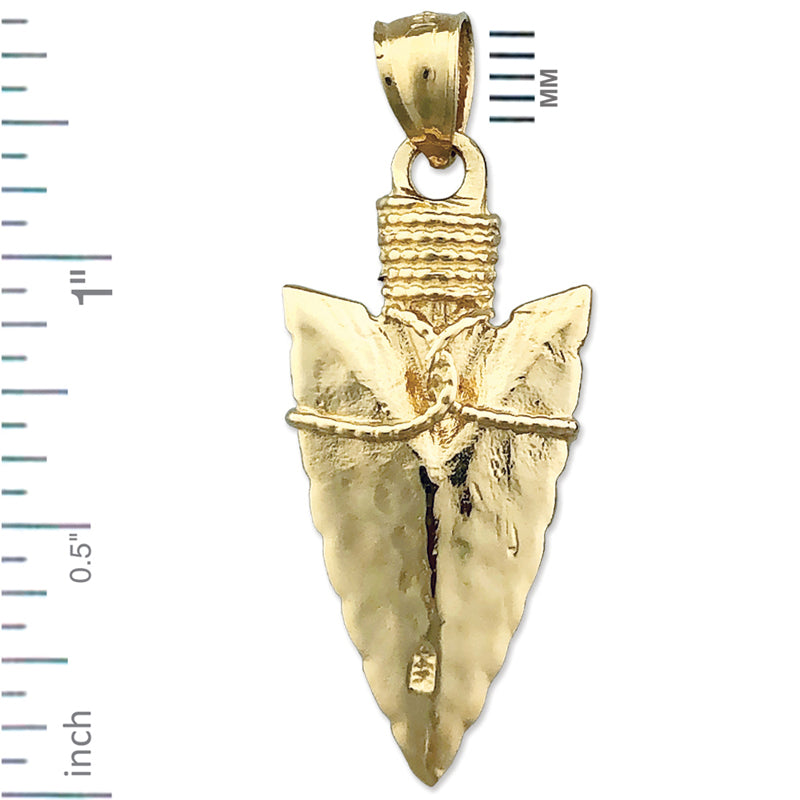 14K Gold 3D Pfeilspitzen-Anhänger im Native-Stil