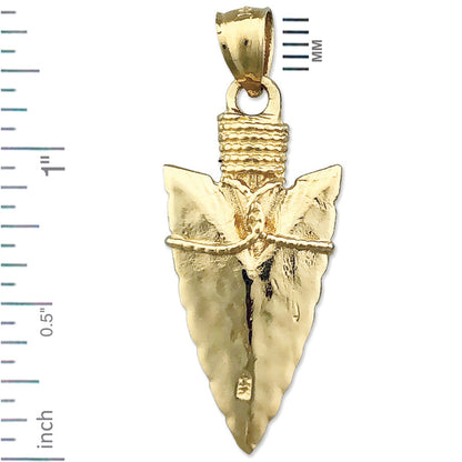 14K Gold 3D Pfeilspitzen-Anhänger im Native-Stil