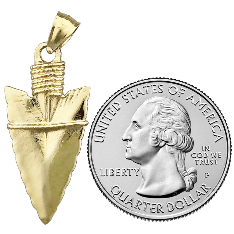14K Gold 3D Pfeilspitzen-Anhänger im Native-Stil