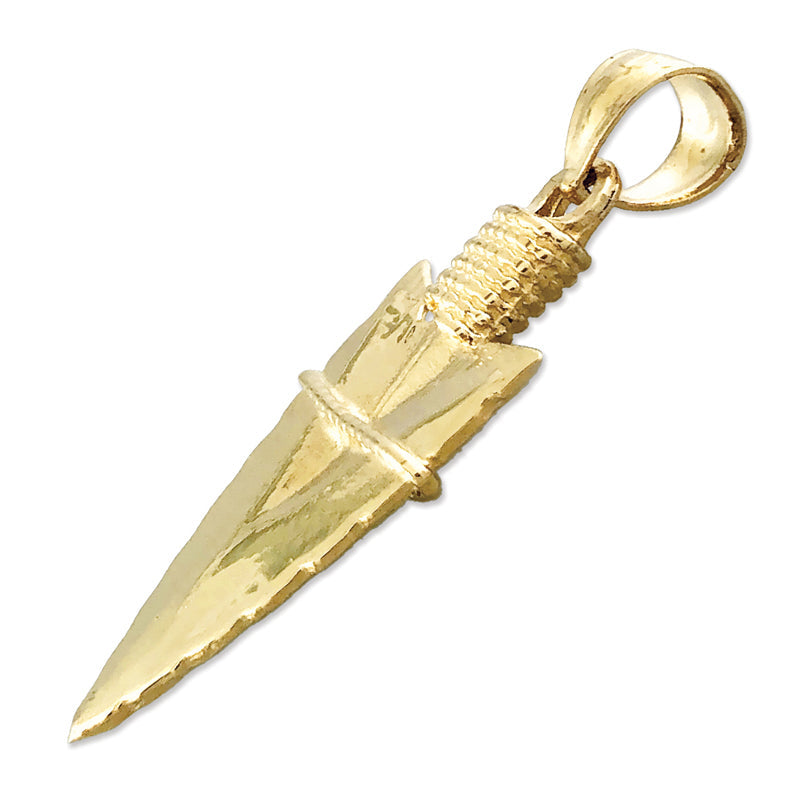 14K Gold 3D Pfeilspitzen-Anhänger im Native-Stil