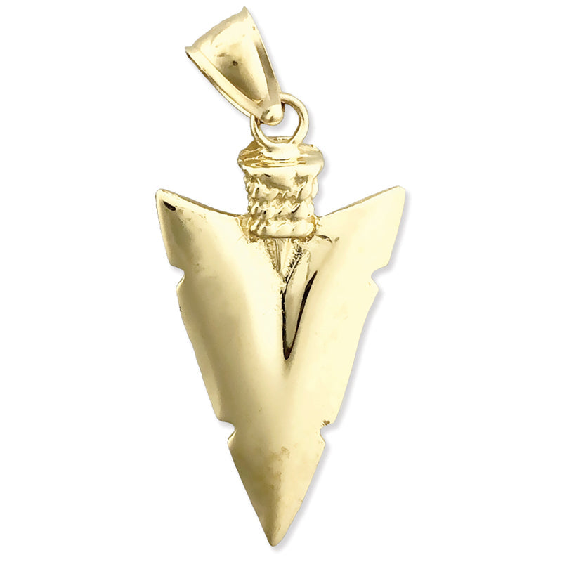 14K Gold 3D-Pfeilspitzen-Anhänger im Native-Indian-Stil