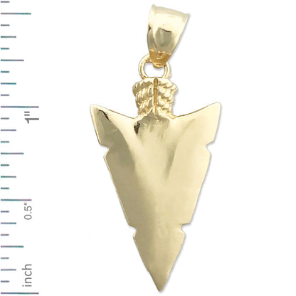 14K Gold 3D-Pfeilspitzen-Anhänger im Native-Indian-Stil