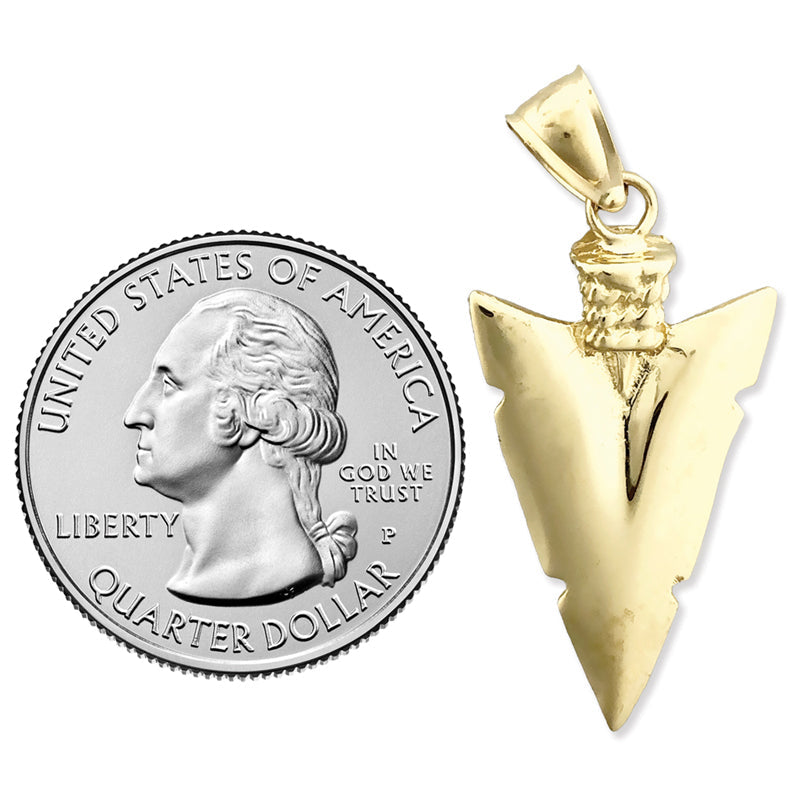14K Gold 3D-Pfeilspitzen-Anhänger im Native-Indian-Stil
