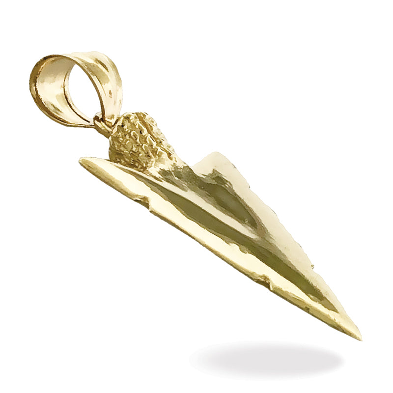 14K Gold 3D-Pfeilspitzen-Anhänger im Native-Indian-Stil