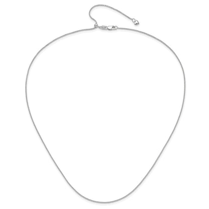 22 Zoll 10K Weißgold Verstellbar 1mm Diamantiert Weizen Halskette
