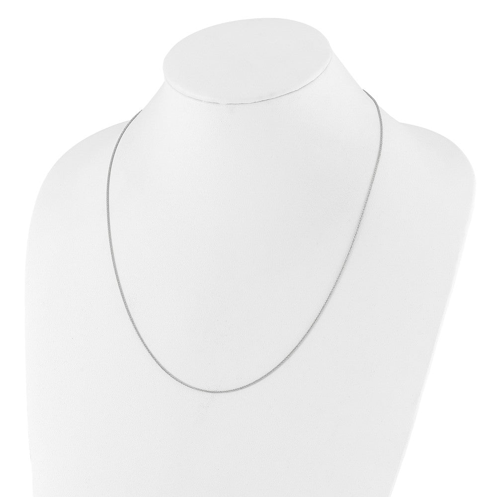 22 Zoll 10K Weißgold Verstellbar 1mm Diamantiert Weizen Halskette