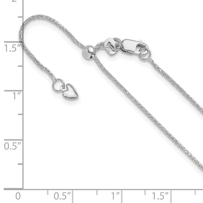 22 Zoll 10K Weißgold Verstellbar 1mm Diamantiert Weizen Halskette