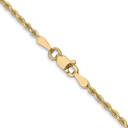 10K Weißgold 2mm Diamantiert Kordel Halskette