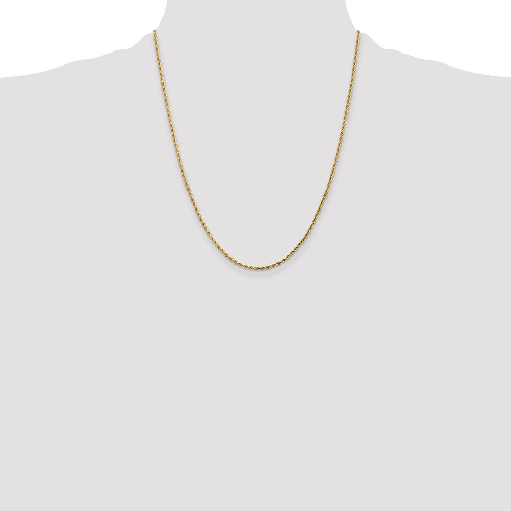 10K Weißgold 2mm Diamantiert Kordel Halskette