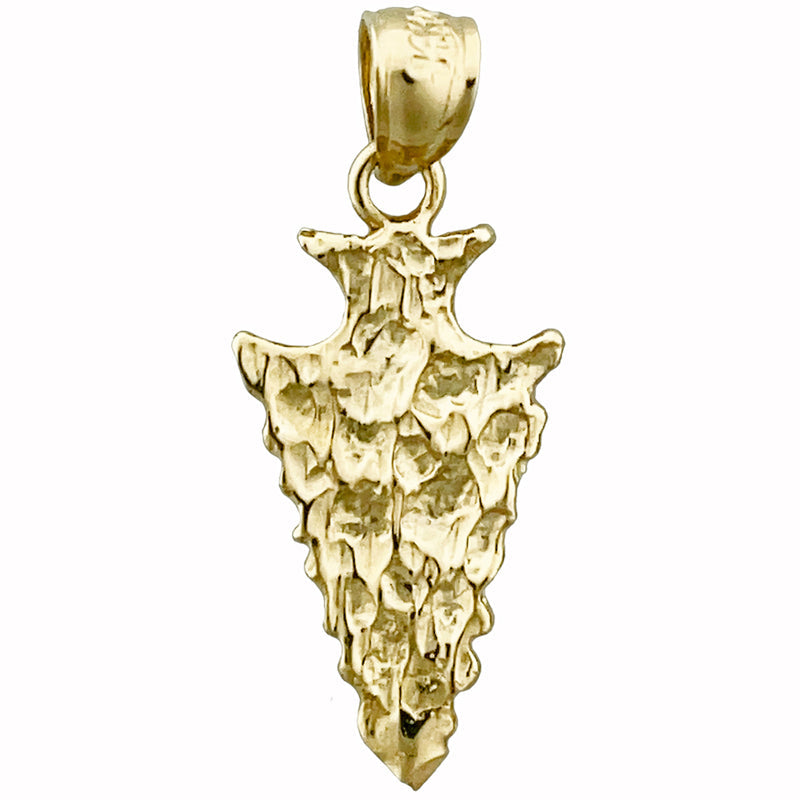 14K Gold Hammer-Pfeilspitze Charm "Native American" 3D