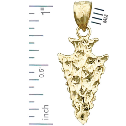 14K Gold Hammer-Pfeilspitze Charm "Native American" 3D