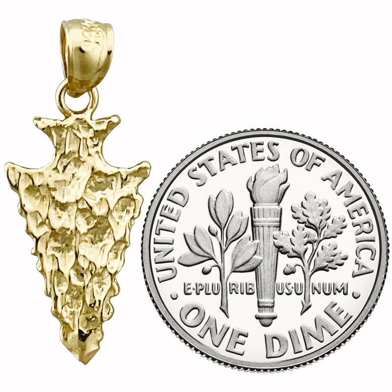 14K Gold Hammer-Pfeilspitze Charm "Native American" 3D