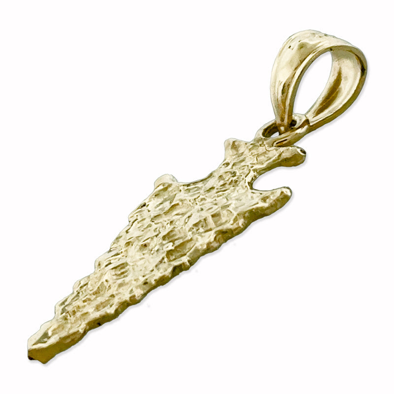 14K Gold Hammer-Pfeilspitze Charm "Native American" 3D