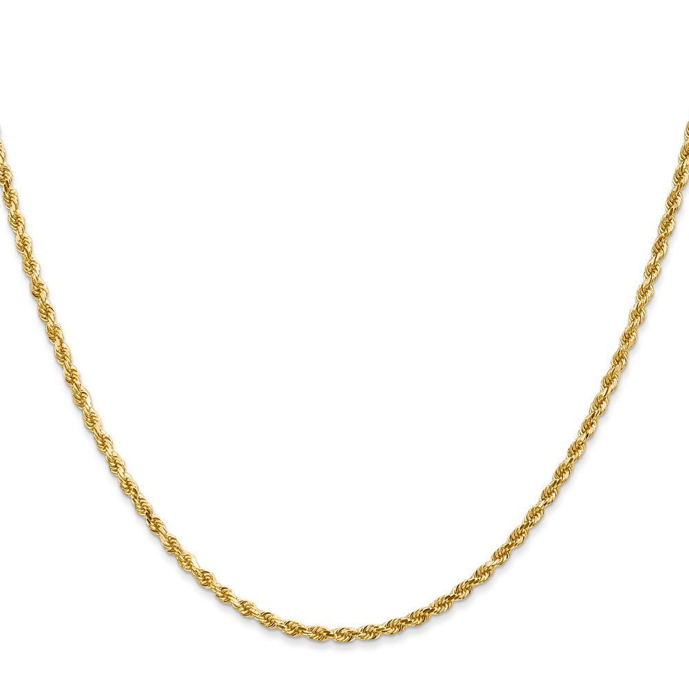 10K Weißgold 2.25mm Diamantiert Kordel Halskette
